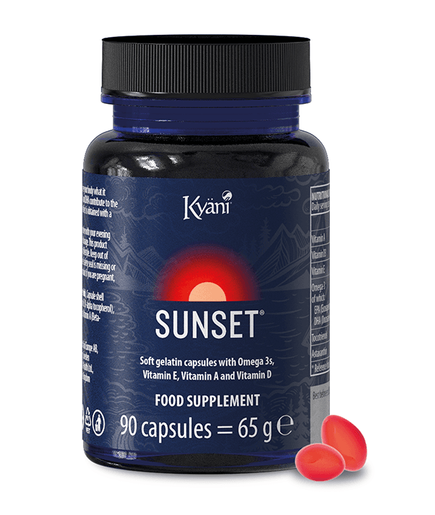 Amare Sunset supplement ondersteunt een gezonde slaap, ontspanning en herstel tijdens de nacht